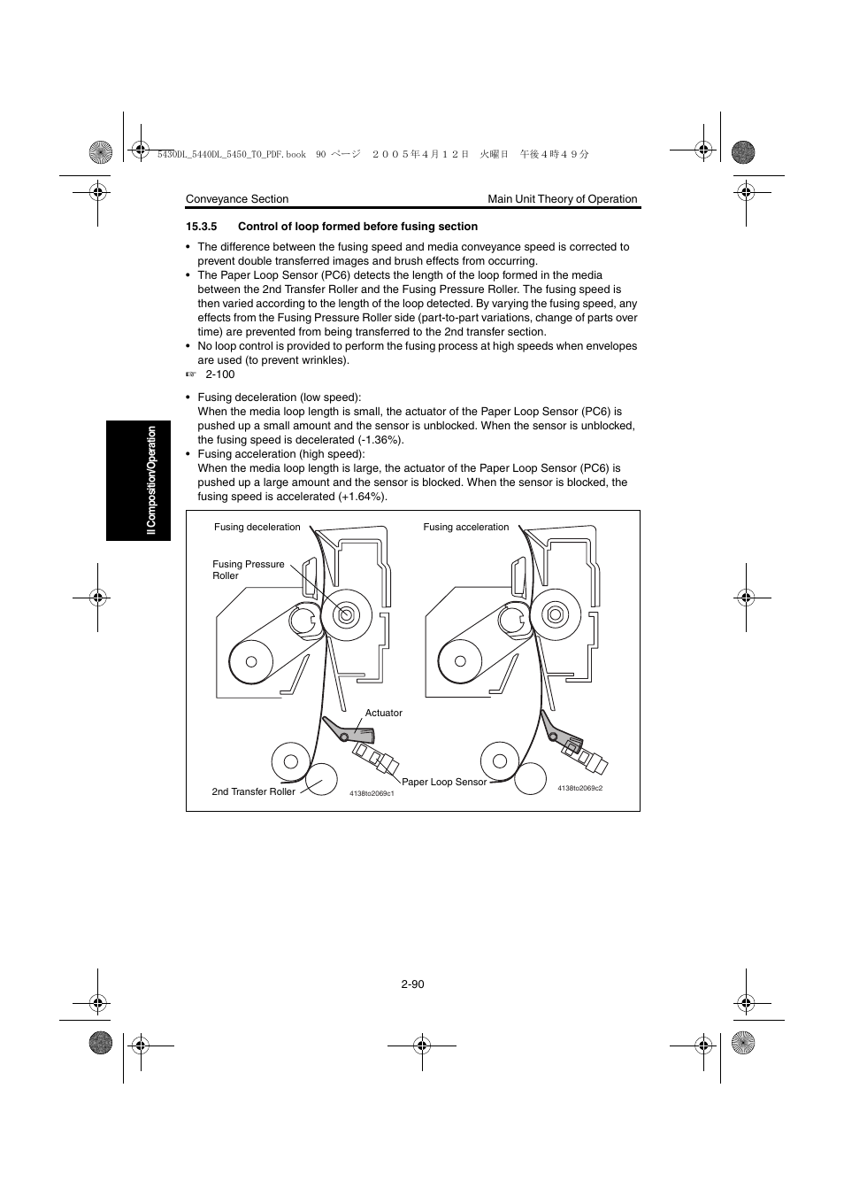 5 control of loop formed before fusing section, 5 control of loop formed before fusing section -90 | Konica Minolta 5430 DL 5440 DL 5450 User Manual | Page 127 / 193