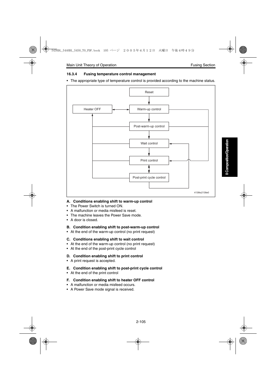 4 fusing temperature control management, 4 fusing temperature control management -105 | Konica Minolta 5430 DL 5440 DL 5450 User Manual | Page 142 / 193