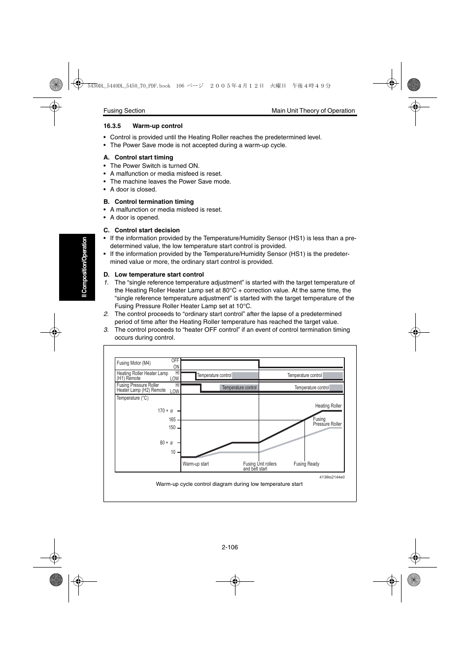 5 warm-up control, 5 warm-up control -106 | Konica Minolta 5430 DL 5440 DL 5450 User Manual | Page 143 / 193