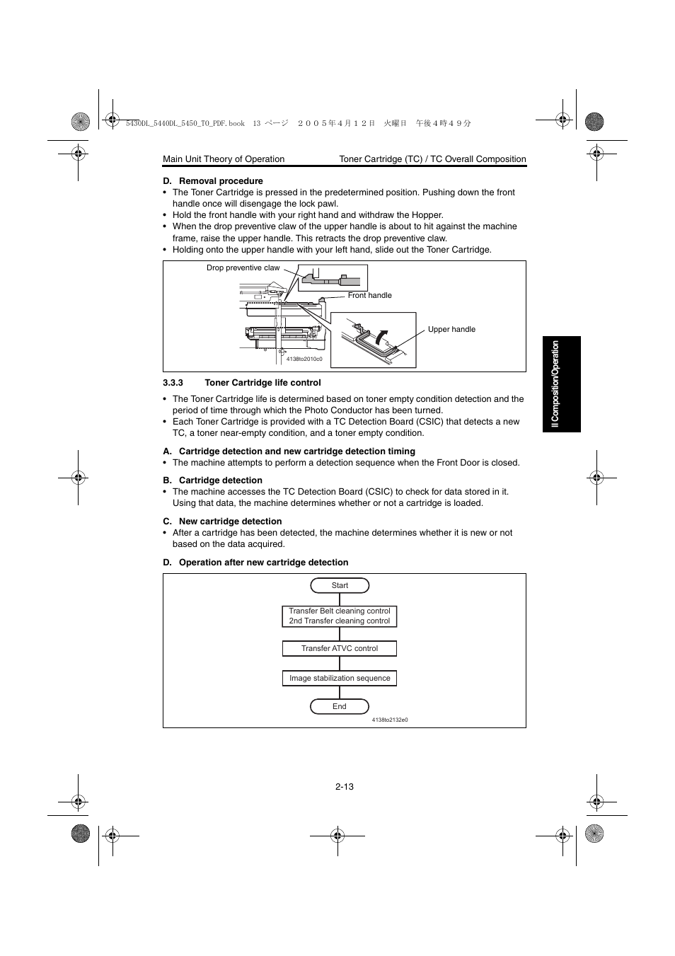 3 toner cartridge life control, Toner cartridge life control -13 | Konica Minolta 5430 DL 5440 DL 5450 User Manual | Page 50 / 193
