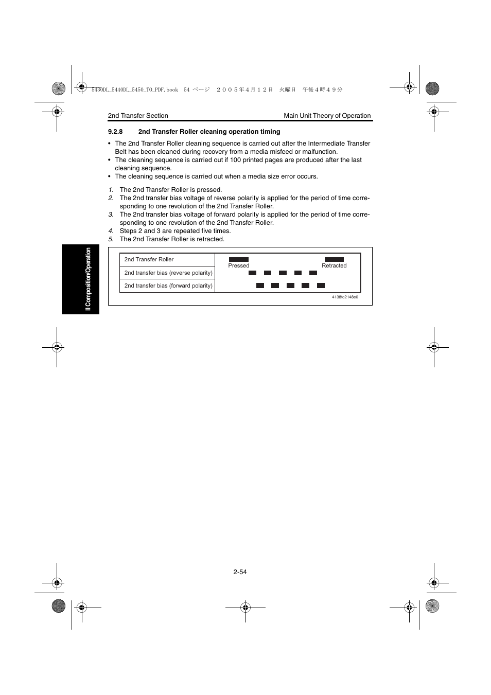 8 2nd transfer roller cleaning operation timing, 2nd transfer roller cleaning operation timing -54 | Konica Minolta 5430 DL 5440 DL 5450 User Manual | Page 91 / 193