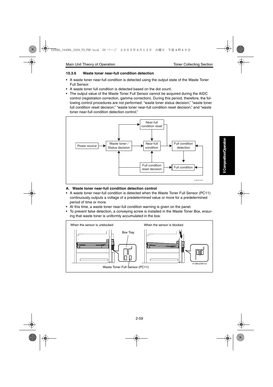 6 waste toner near-full condition detection, 6 waste toner near-full condition detection -59 | Konica Minolta 5430 DL 5440 DL 5450 User Manual | Page 96 / 193