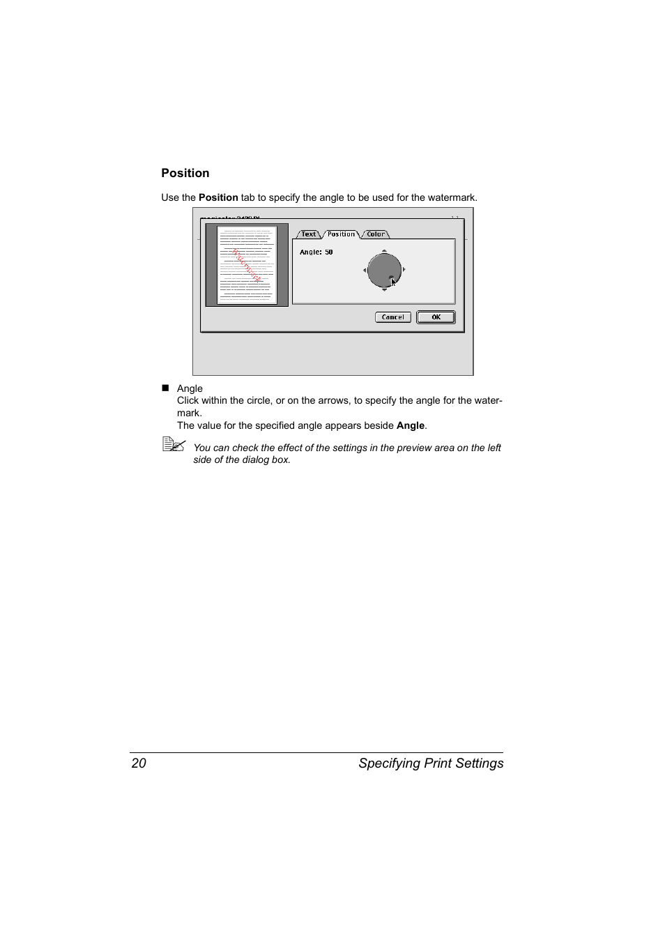 Position | Konica Minolta 2430 DL User Manual | Page 22 / 26