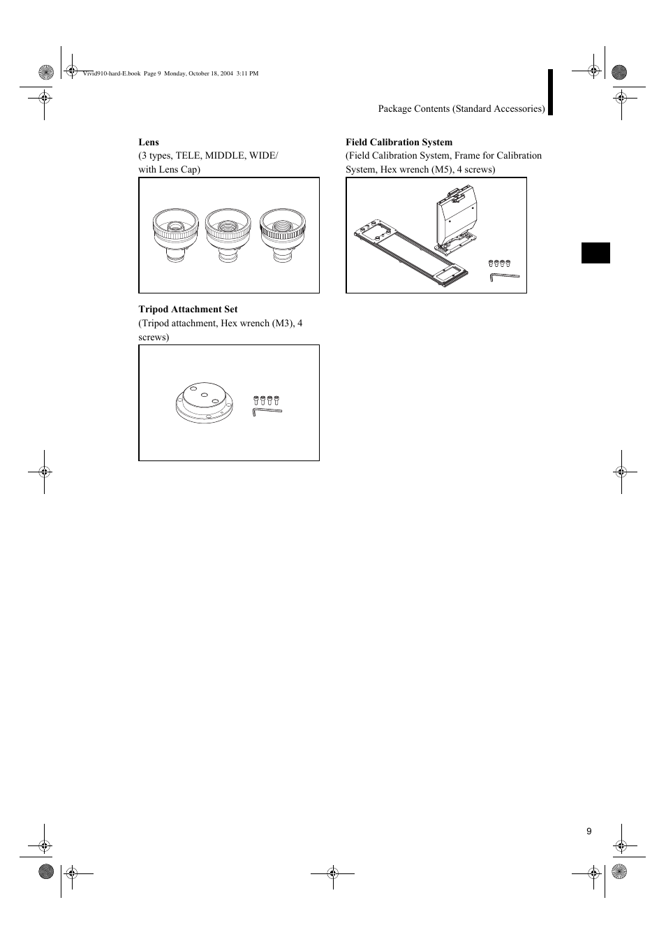 Konica Minolta NON-CONTACT 3D DIGITIZER VIVID 9i User Manual | Page 11 / 56