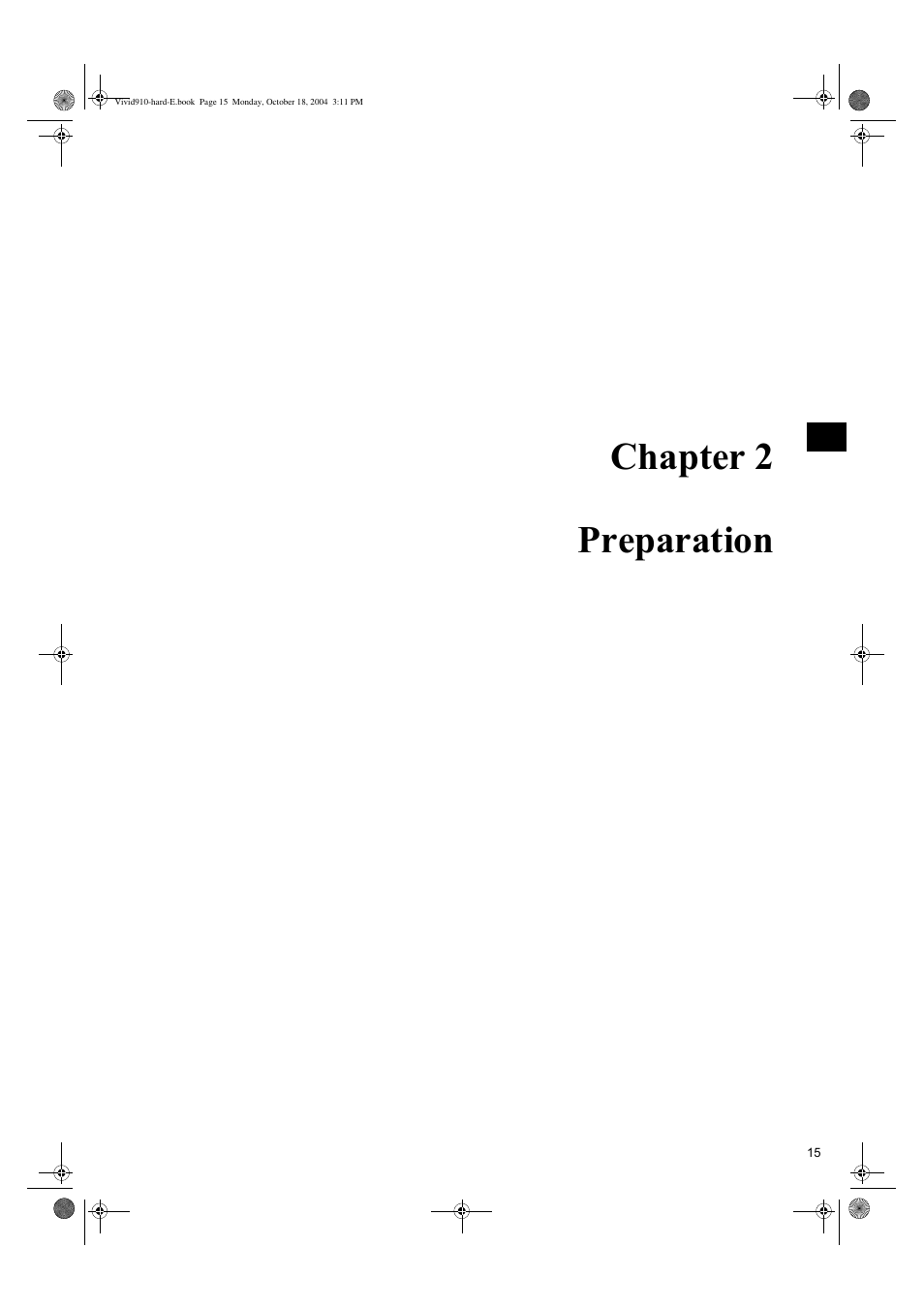 Chapter 2 preparation | Konica Minolta NON-CONTACT 3D DIGITIZER VIVID 9i User Manual | Page 17 / 56