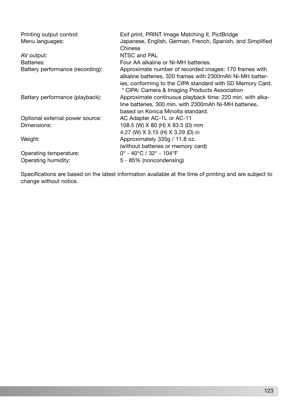 Konica Minolta 109678 User Manual | Page 123 / 124