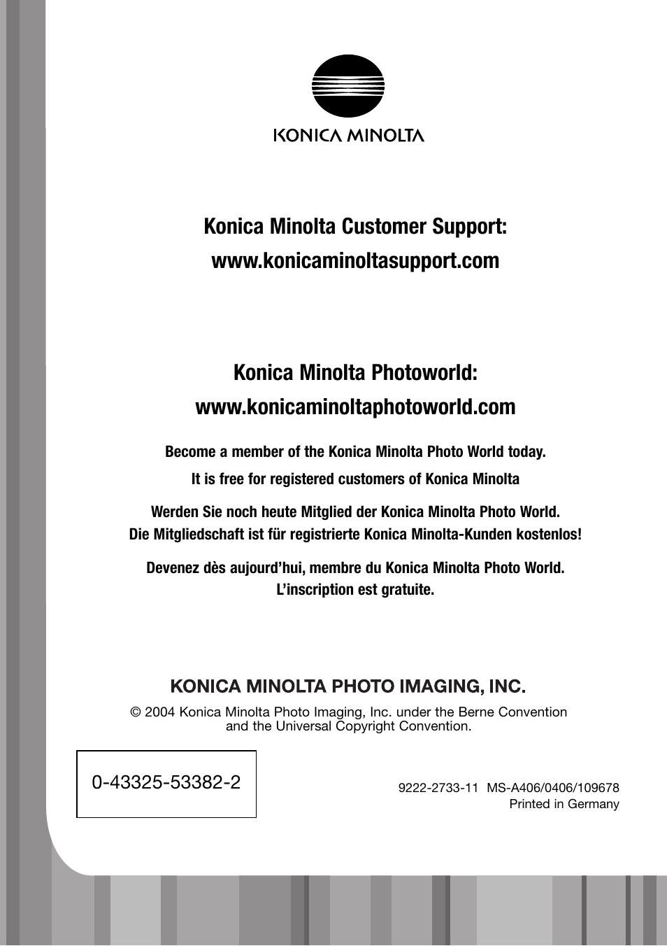Konica Minolta 109678 User Manual | Page 124 / 124