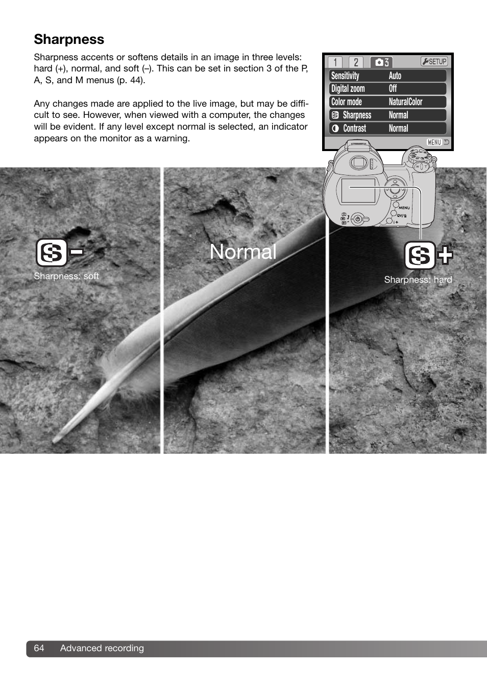 Sharpness, Normal | Konica Minolta 109678 User Manual | Page 64 / 124