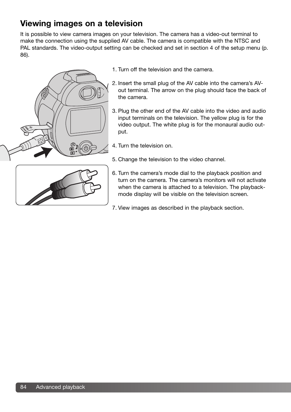 Viewing images on a television | Konica Minolta 109678 User Manual | Page 84 / 124