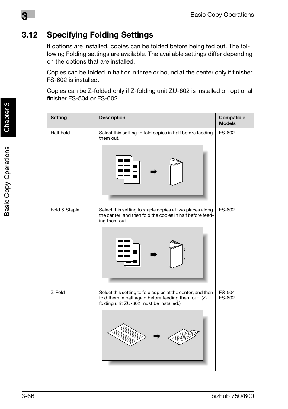 12 specifying folding settings | Konica Minolta bizhub 750 User Manual | Page 165 / 526