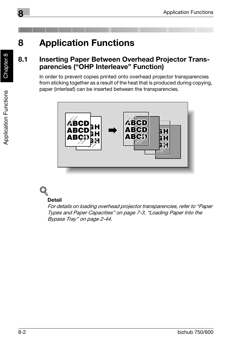 Application functions, 8application functions | Konica Minolta bizhub 750 User Manual | Page 275 / 526