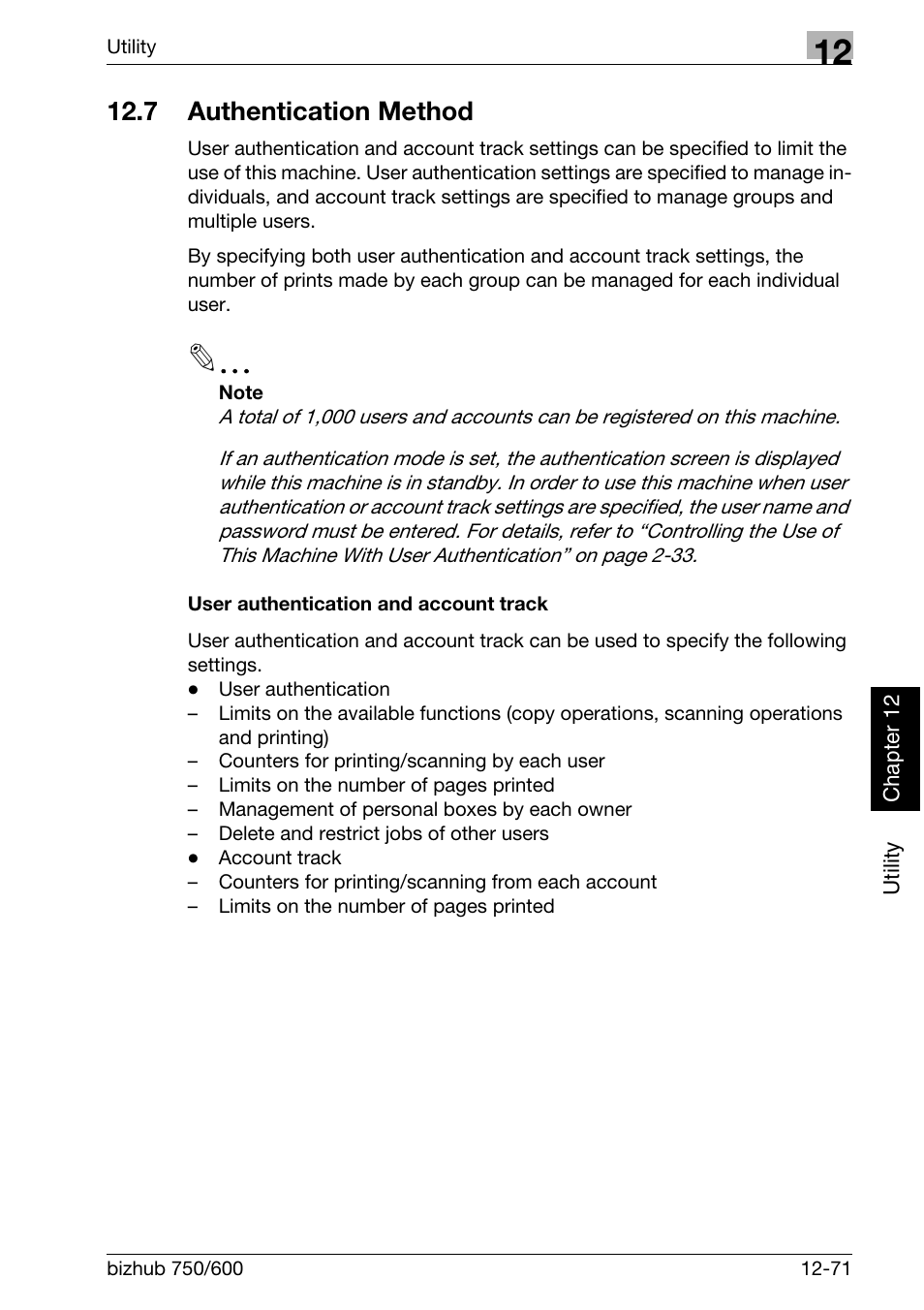 7 authentication method | Konica Minolta bizhub 750 User Manual | Page 484 / 526