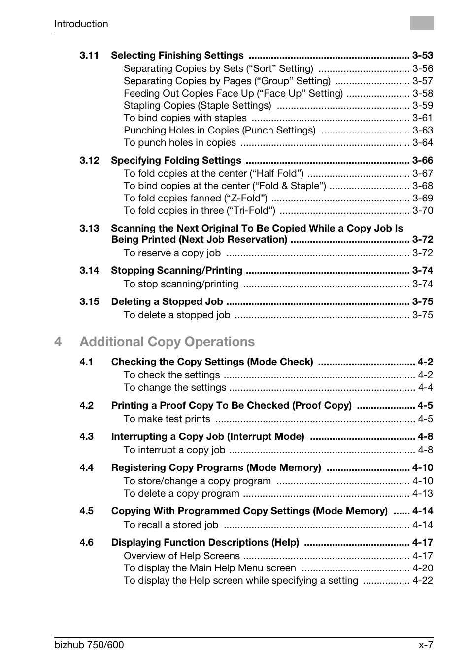 4additional copy operations | Konica Minolta bizhub 750 User Manual | Page 8 / 526