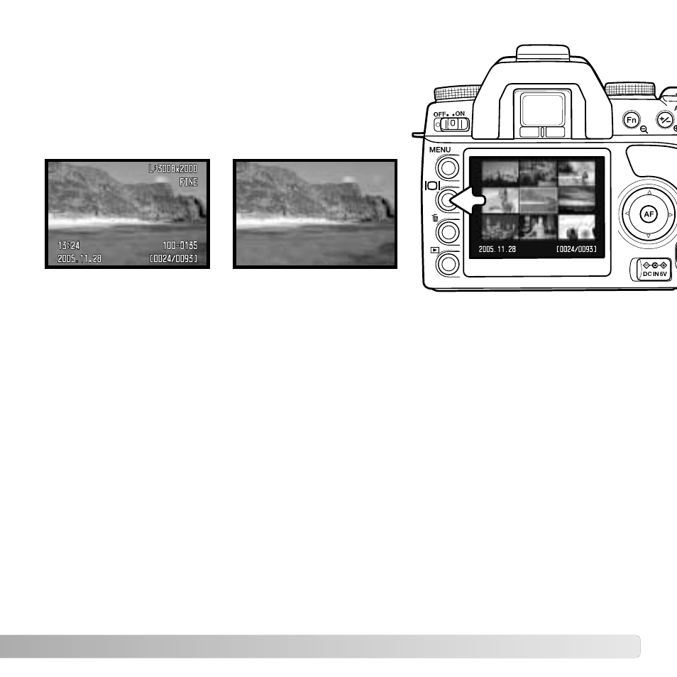 Changing the playback display | Konica Minolta MAXXUM 5D User Manual | Page 37 / 148