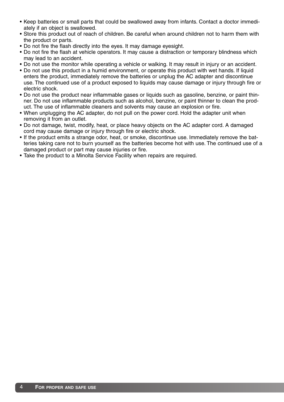 Konica Minolta DiMAGE Z1 User Manual | Page 4 / 116