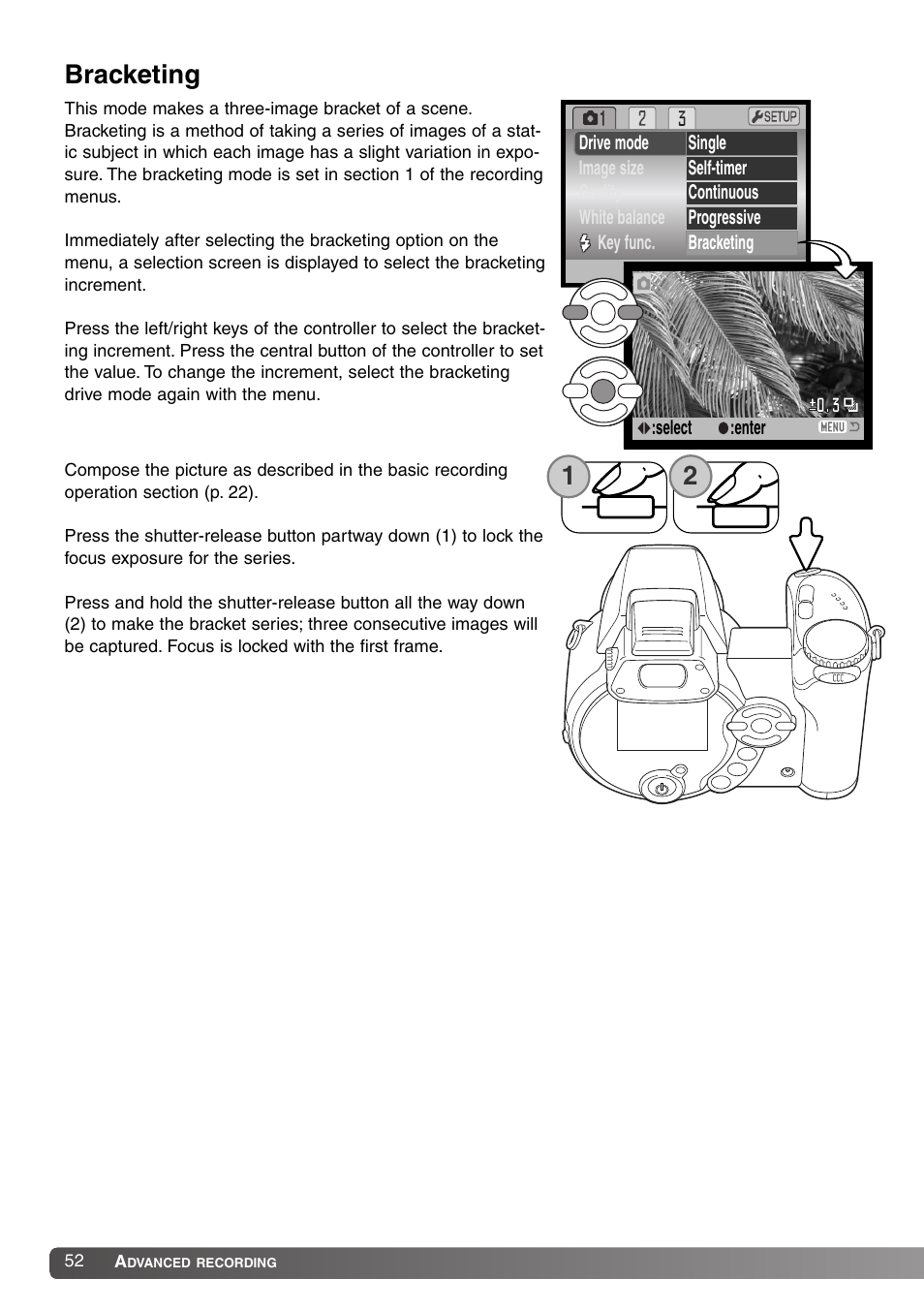 Bracketing | Konica Minolta DiMAGE Z1 User Manual | Page 52 / 116