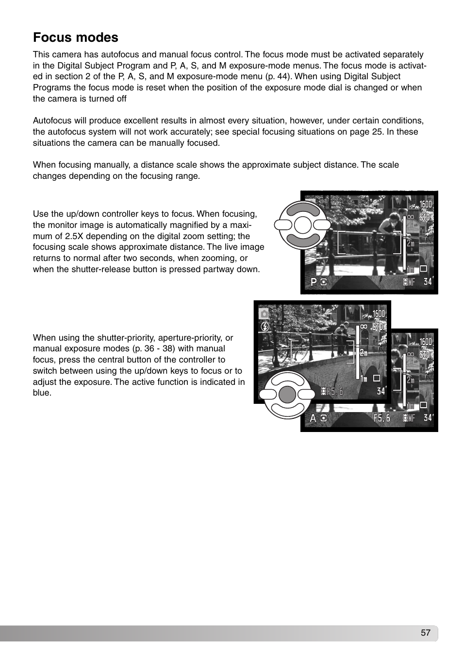 Focus modes | Konica Minolta DiMAGE Z1 User Manual | Page 57 / 116