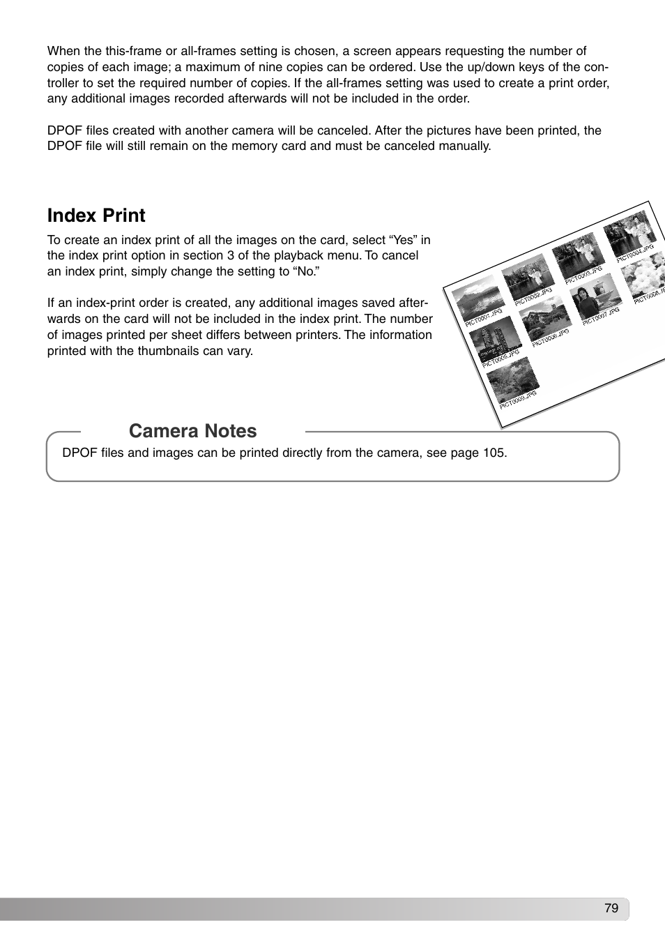 Index print | Konica Minolta DiMAGE Z1 User Manual | Page 79 / 116