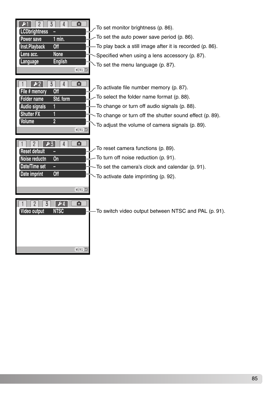 Konica Minolta DiMAGE Z1 User Manual | Page 85 / 116