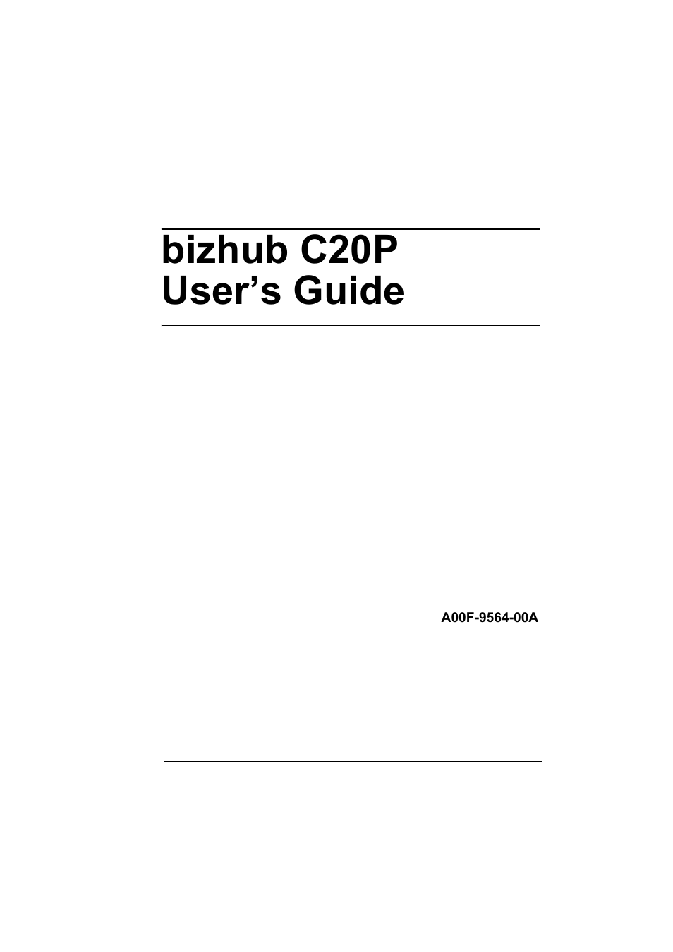 Konica Minolta Bizhub C20P User Manual | 258 pages