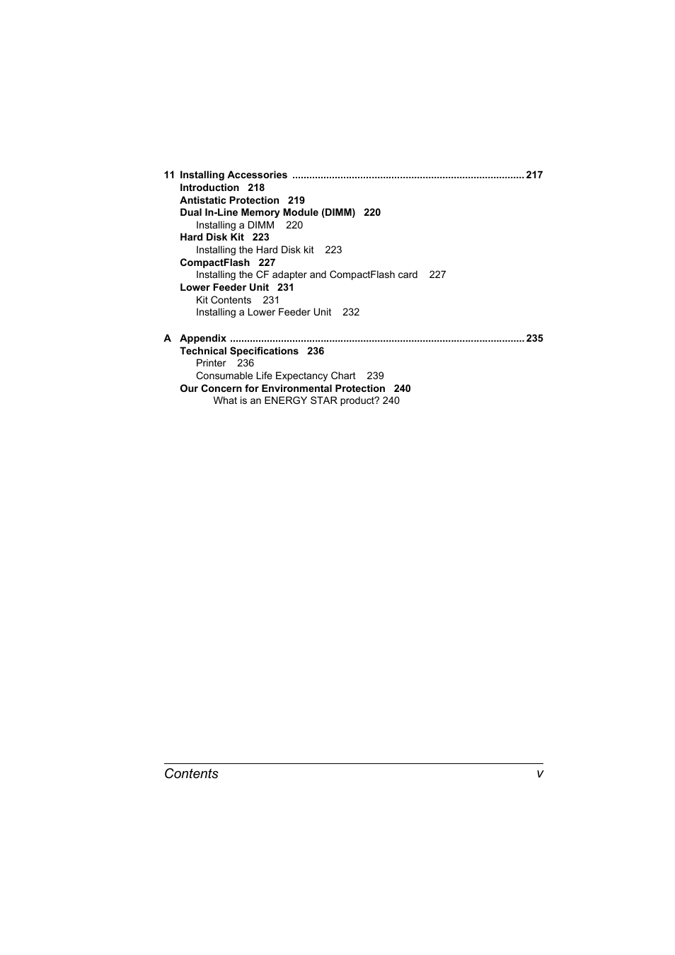 Contents v | Konica Minolta Bizhub C20P User Manual | Page 13 / 258