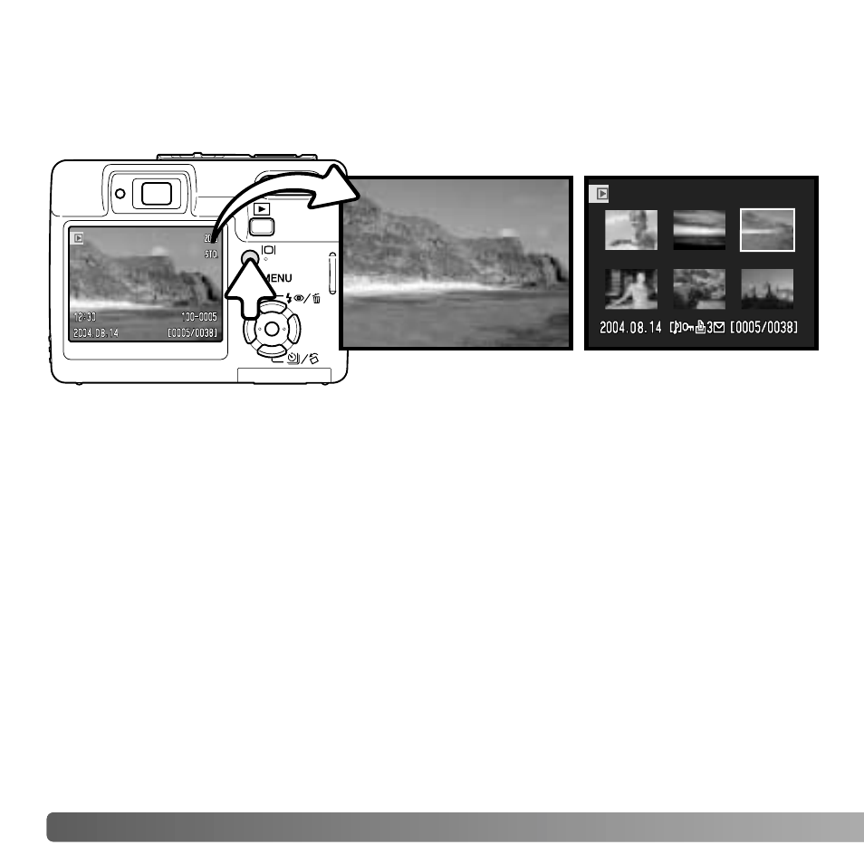 Display button - playback mode | Konica Minolta X50 User Manual | Page 34 / 108