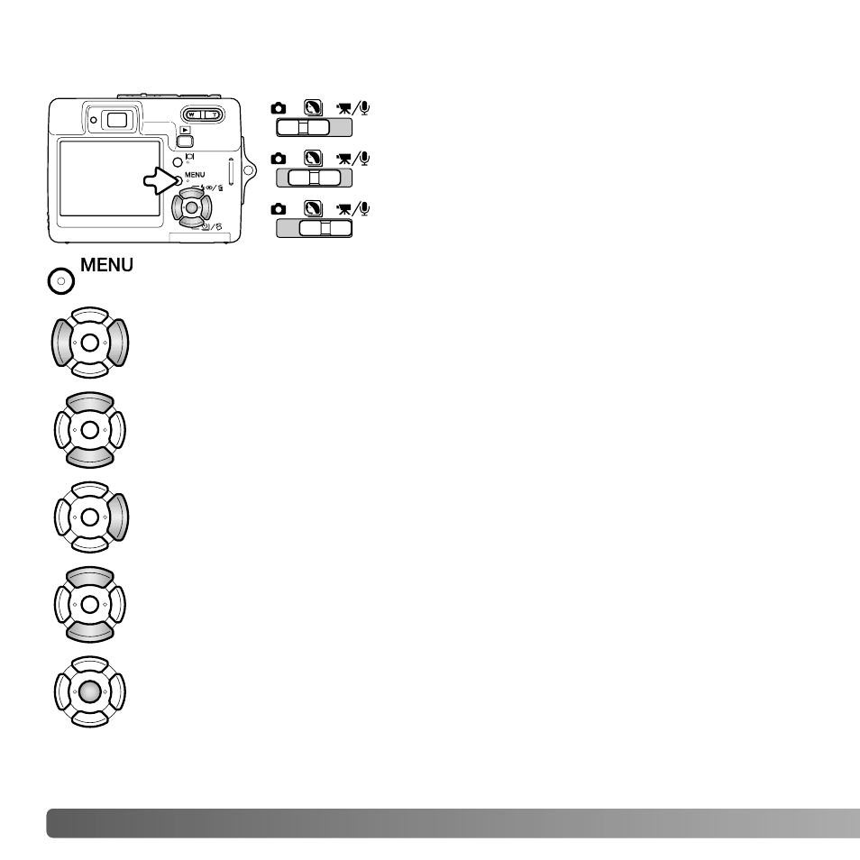 Navigating the recording menus | Konica Minolta X50 User Manual | Page 40 / 108