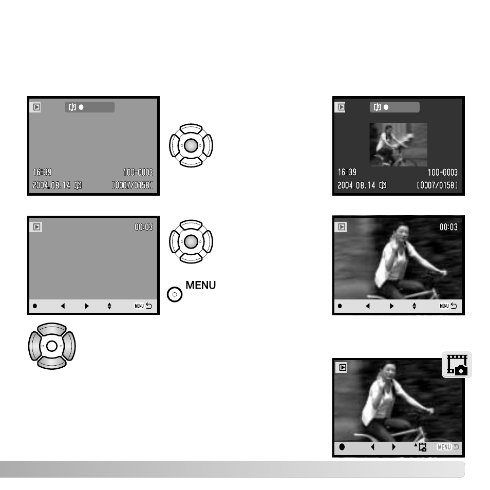 Playing back movies and audio recordings | Konica Minolta X50 User Manual | Page 55 / 108