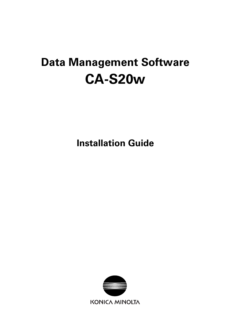 Konica Minolta Data Management Software CA-S20W User Manual | 22 pages