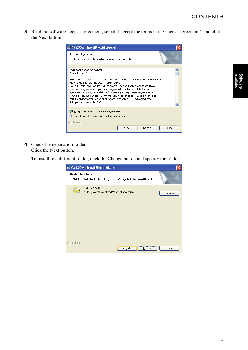 Konica Minolta Data Management Software CA-S20W User Manual | Page 7 / 22