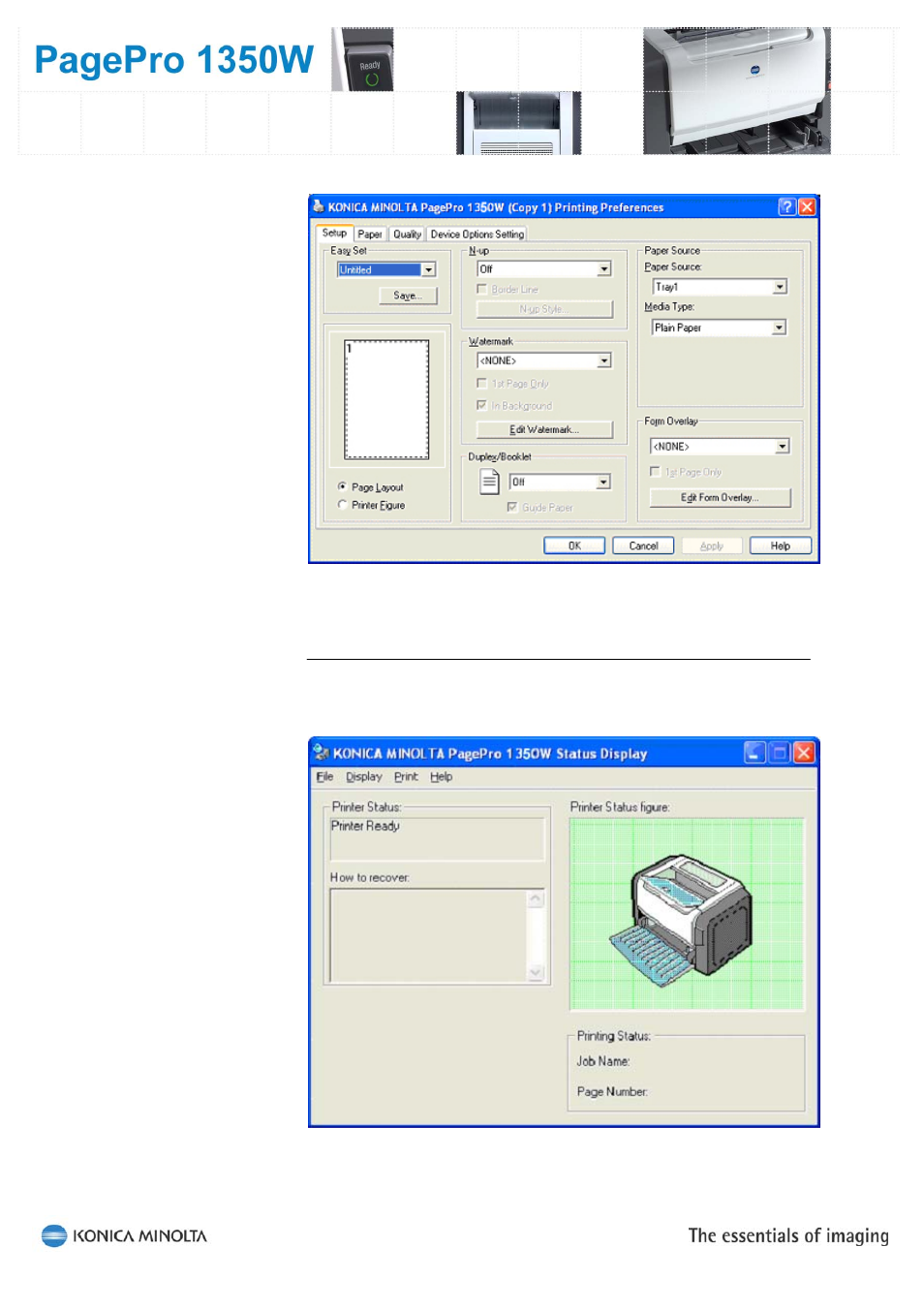 Status display | Konica Minolta PagePro 1350W User Manual | Page 14 / 18
