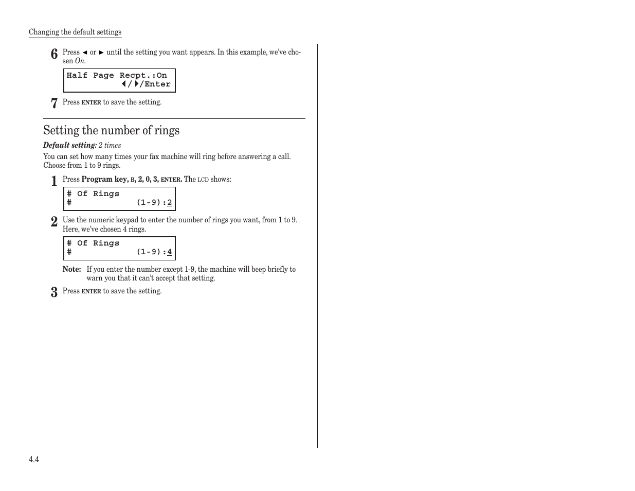 Setting the number of rings | Konica Minolta 7013 User Manual | Page 113 / 150