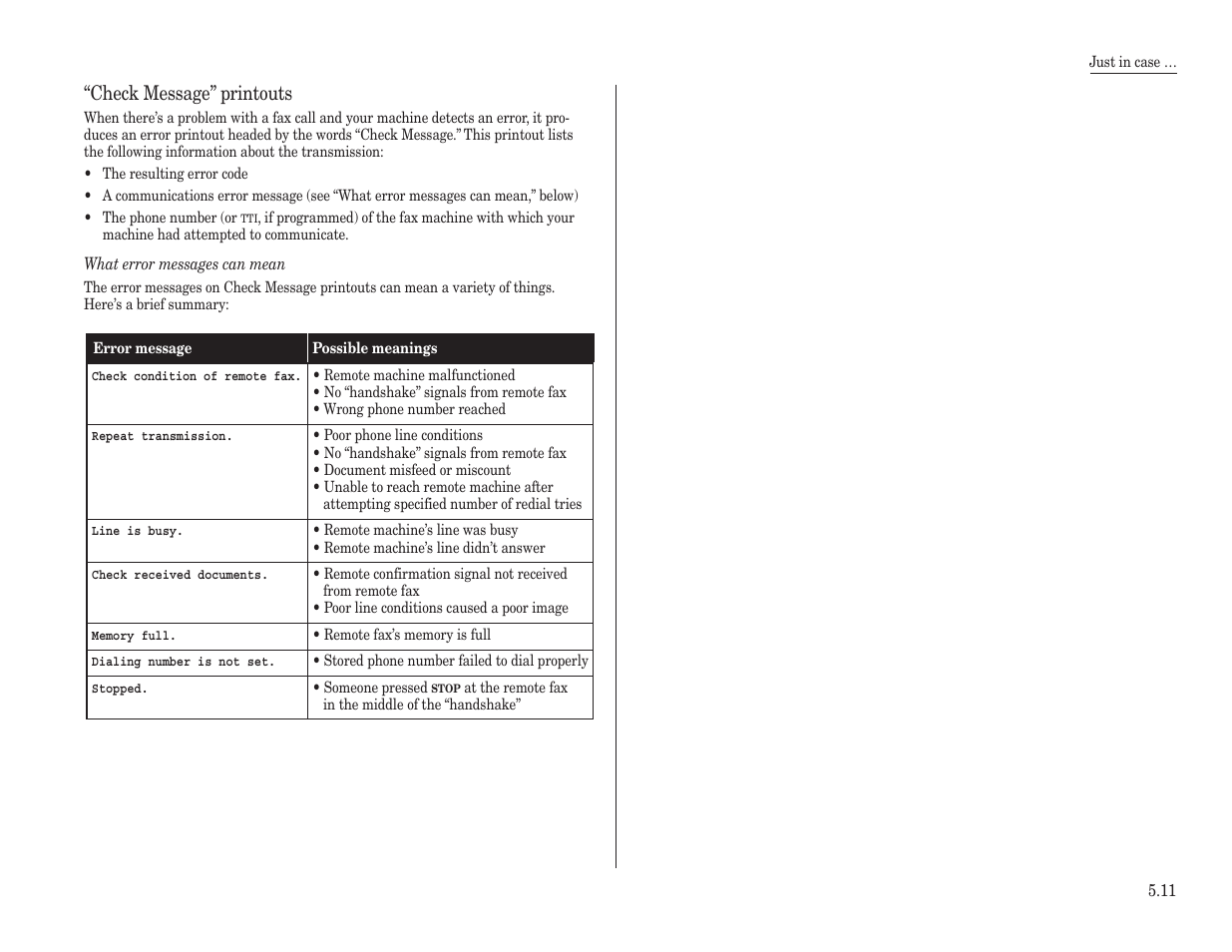 Check message” printouts | Konica Minolta 7013 User Manual | Page 132 / 150