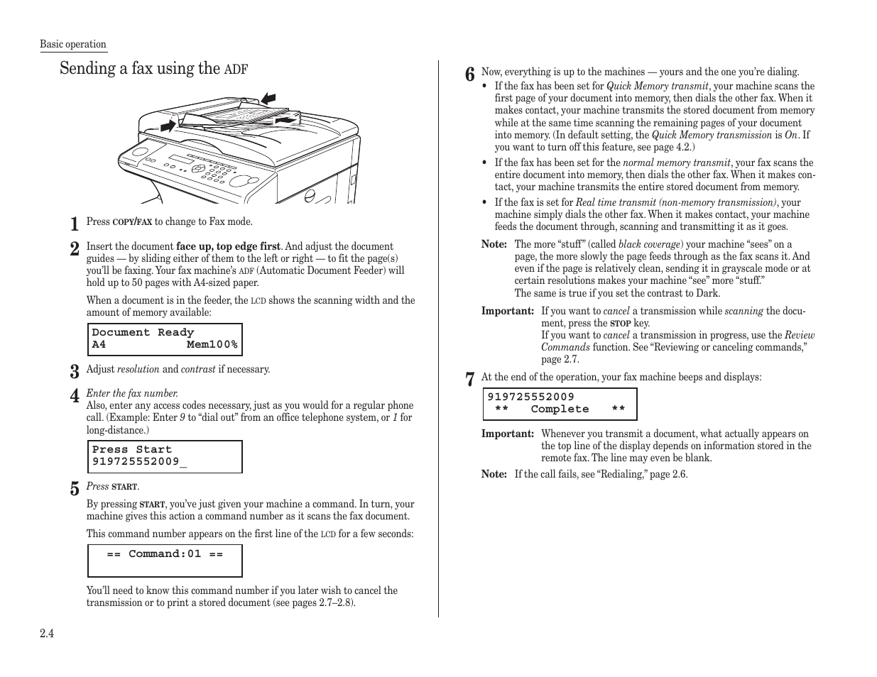 Sending a fax using the | Konica Minolta 7013 User Manual | Page 35 / 150