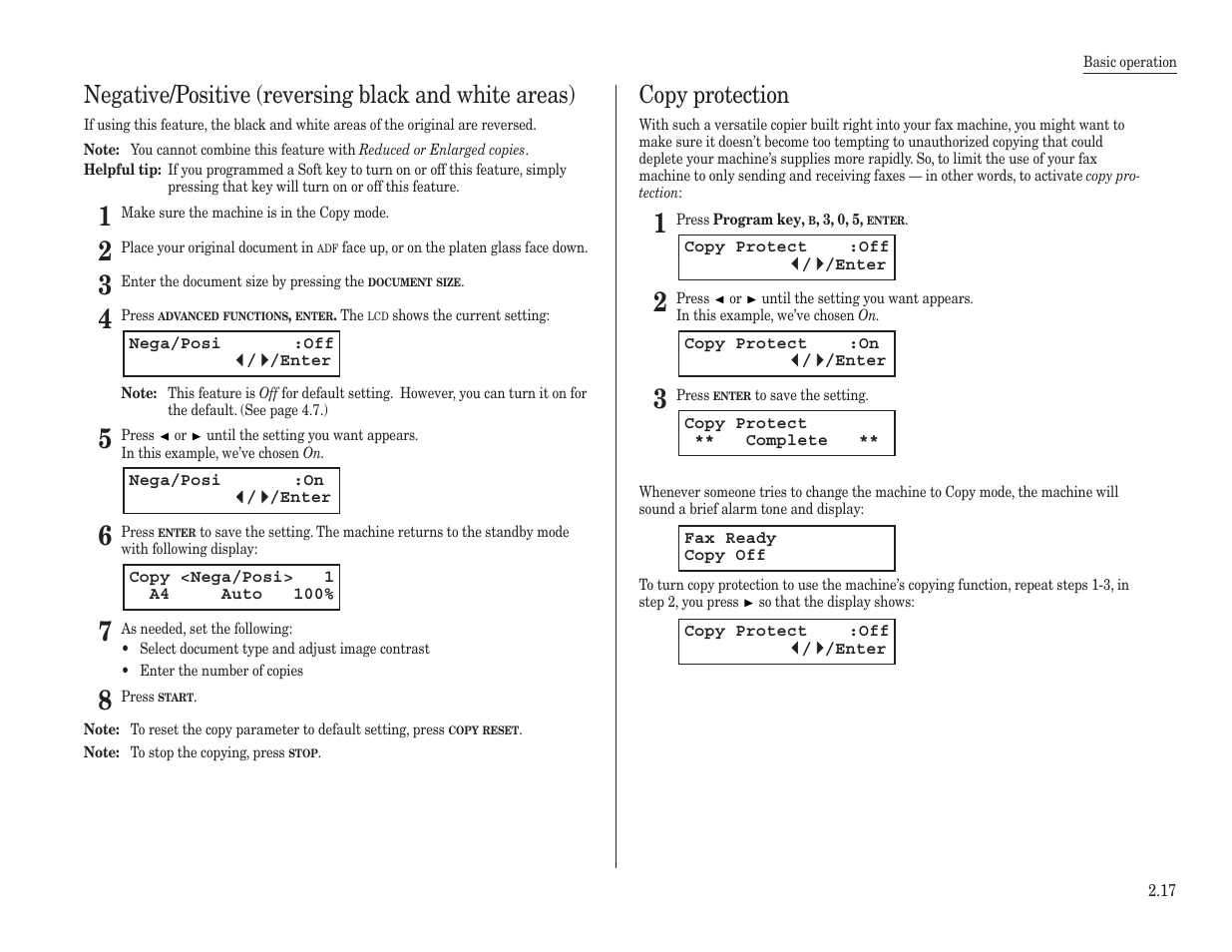 Copy protection | Konica Minolta 7013 User Manual | Page 48 / 150