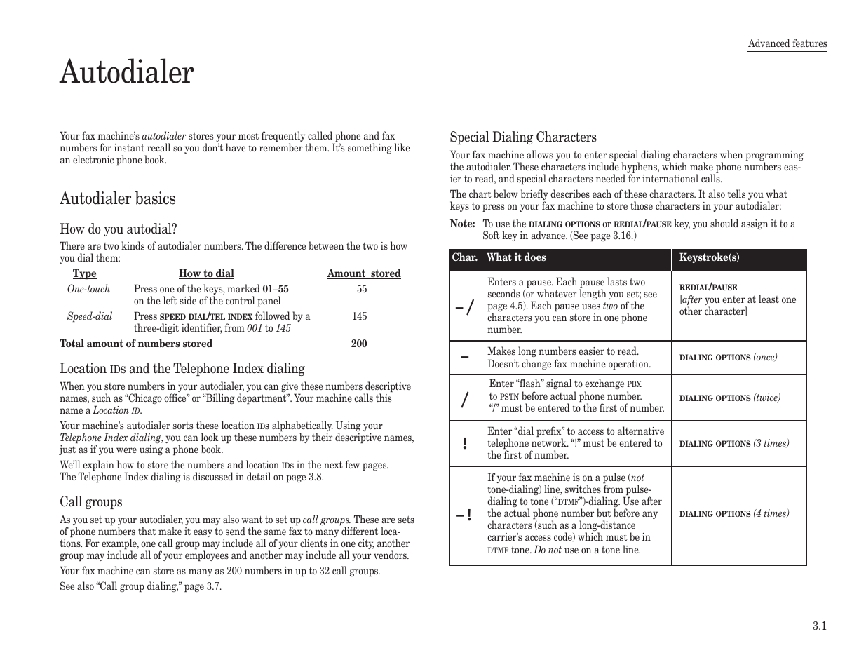 Autodialer, Autodialer basics | Konica Minolta 7013 User Manual | Page 52 / 150