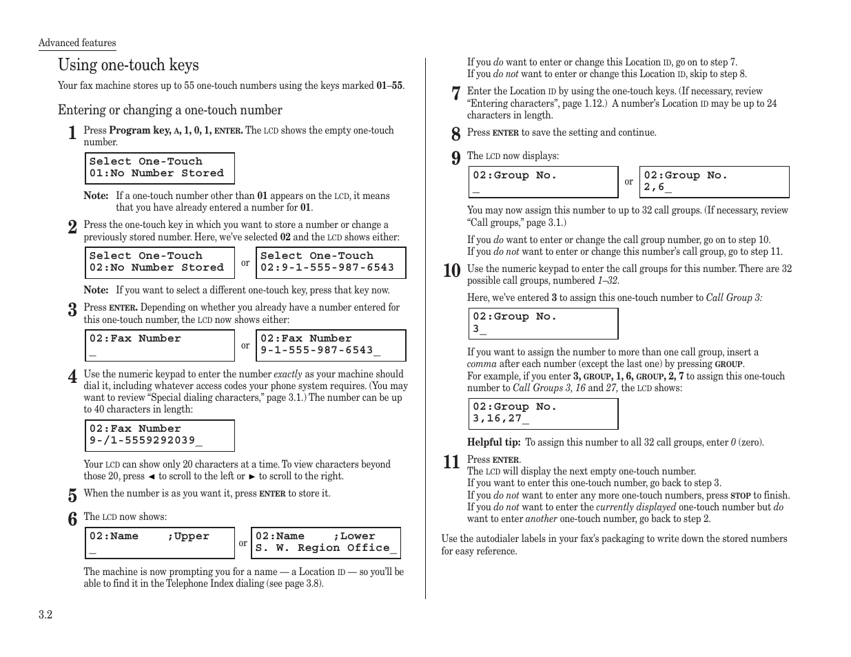 Using one-touch keys | Konica Minolta 7013 User Manual | Page 53 / 150