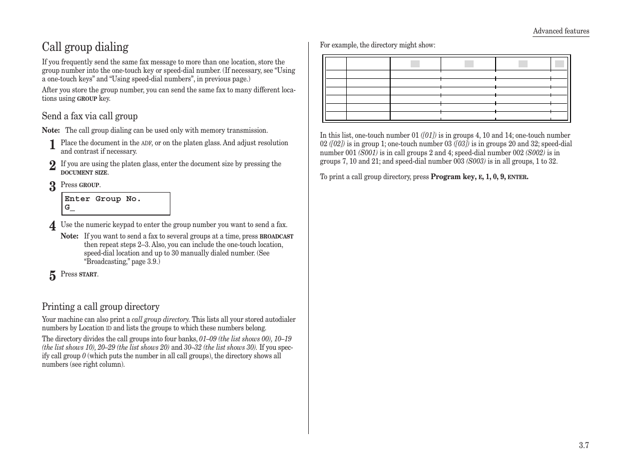 Call group dialing | Konica Minolta 7013 User Manual | Page 58 / 150