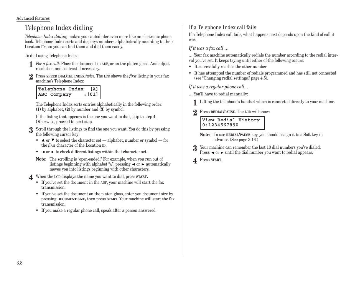 Telephone index dialing | Konica Minolta 7013 User Manual | Page 59 / 150