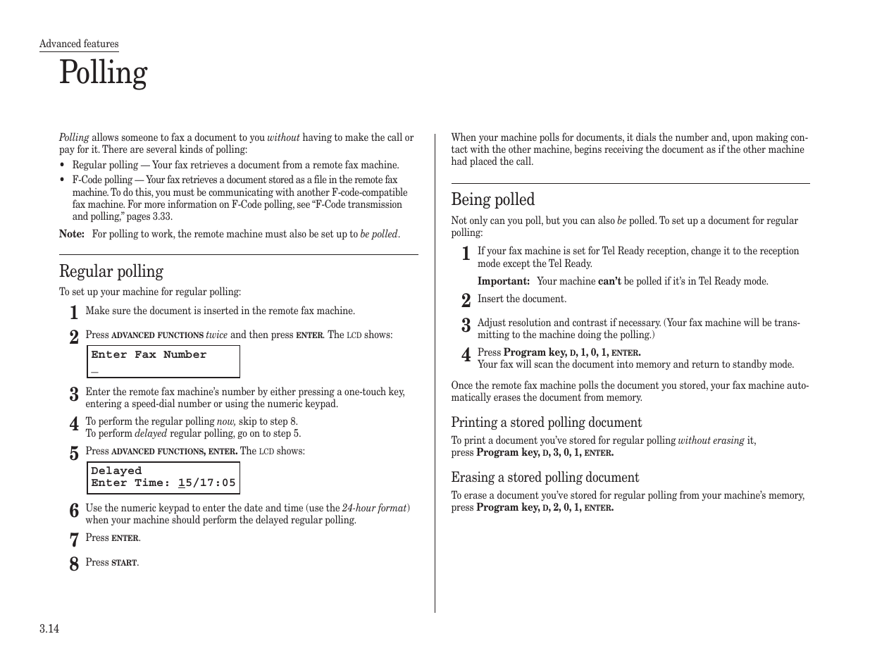 Polling, Regular polling, Being polled | Konica Minolta 7013 User Manual | Page 65 / 150