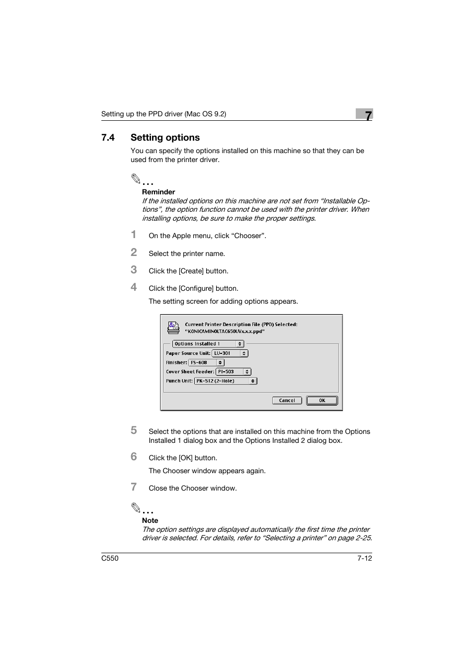 4 setting options, Setting options -12 | Konica Minolta bizhub C550 User Manual | Page 265 / 400
