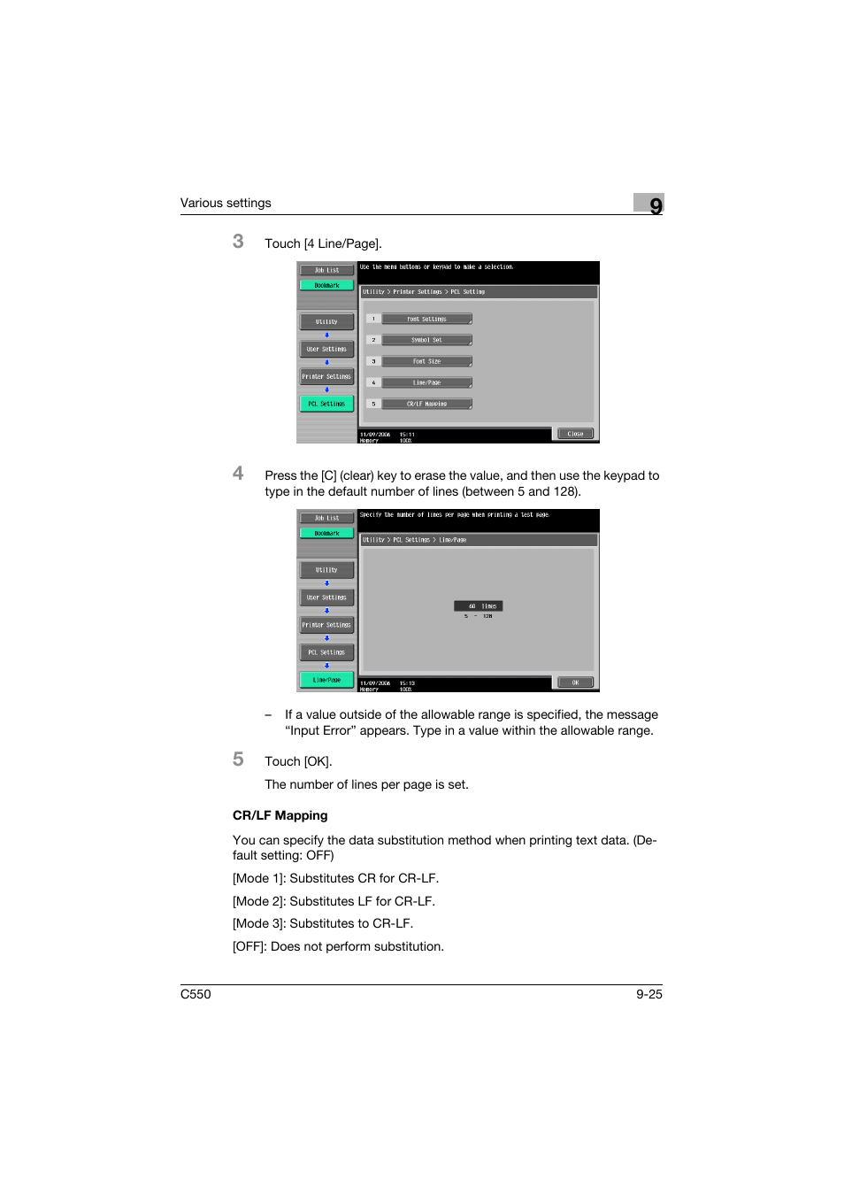 Cr/lf mapping, Cr/lf mapping -25 | Konica Minolta bizhub C550 User Manual | Page 334 / 400