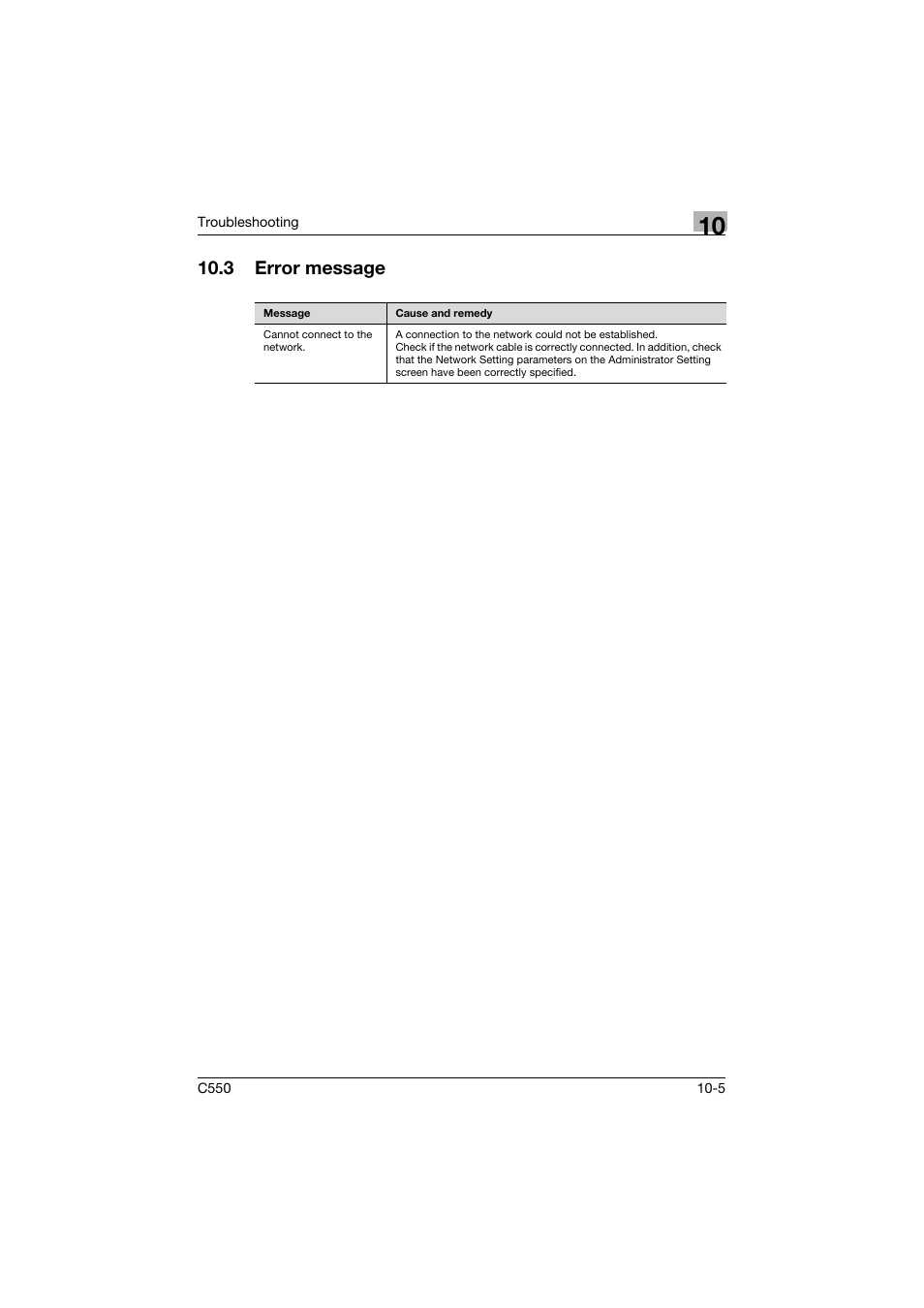 3 error message, Error message -5 | Konica Minolta bizhub C550 User Manual | Page 380 / 400