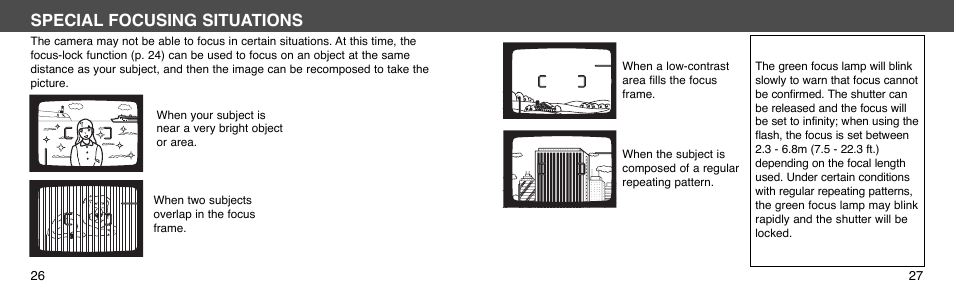 Special focusing situations | Konica Minolta I60c User Manual | Page 14 / 33