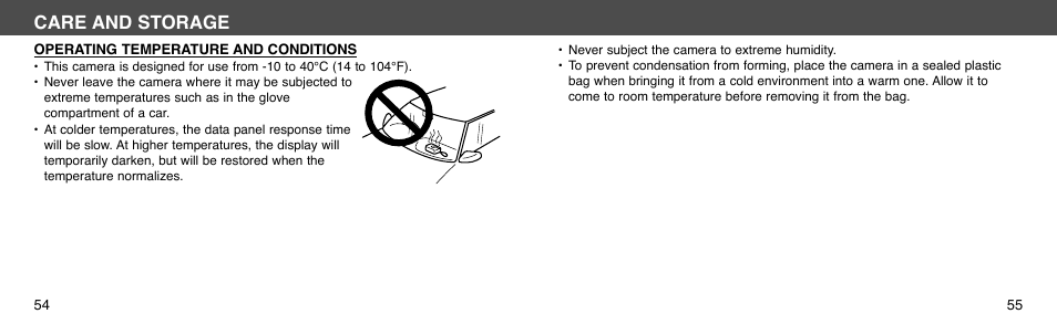 Care and storage | Konica Minolta I60c User Manual | Page 28 / 33