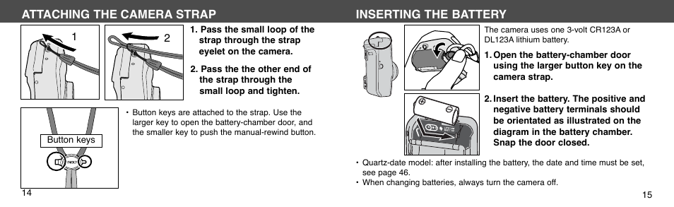 Inserting the battery, Attaching the camera strap | Konica Minolta I60c User Manual | Page 8 / 33