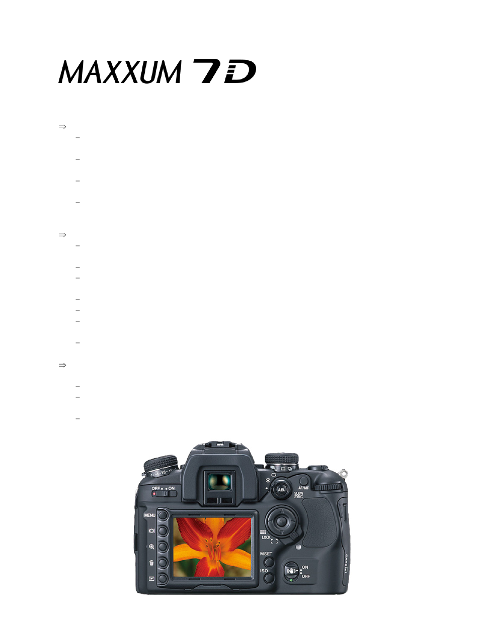Konica Minolta MAXXUM 7D User Manual | Page 5 / 20