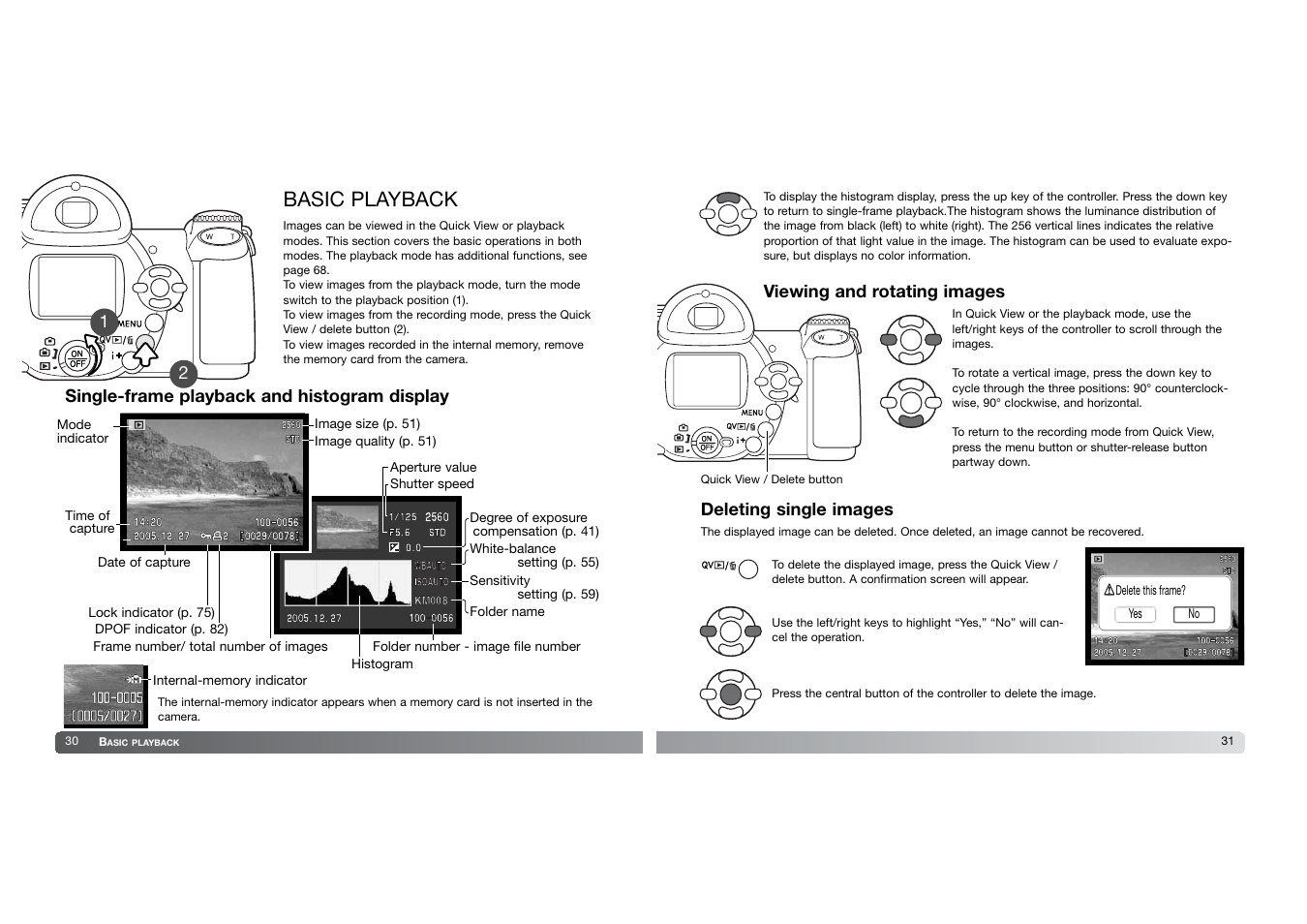 Basic playback | Konica Minolta DIMAGE-Z20 User Manual | Page 16 / 62