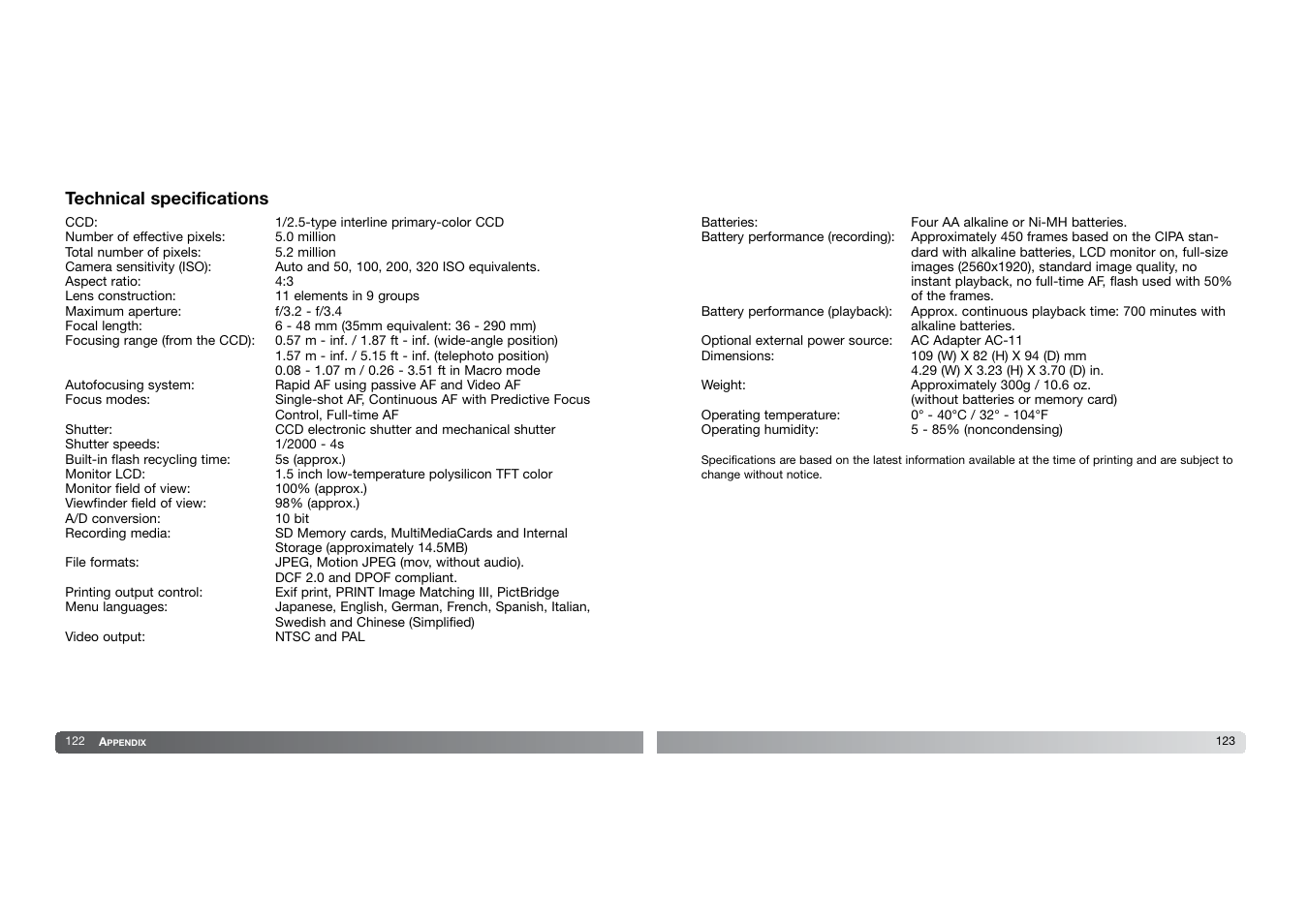 Konica Minolta DIMAGE-Z20 User Manual | Page 62 / 62