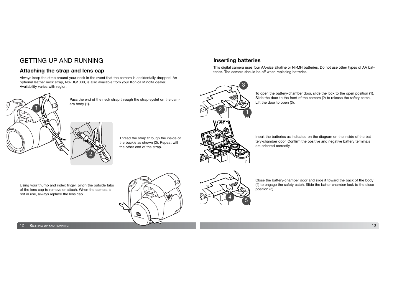 Getting up and running | Konica Minolta DIMAGE-Z20 User Manual | Page 7 / 62
